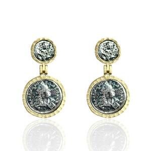 NEW TAT2 DESIGNS women's vigo coin earrings in gold